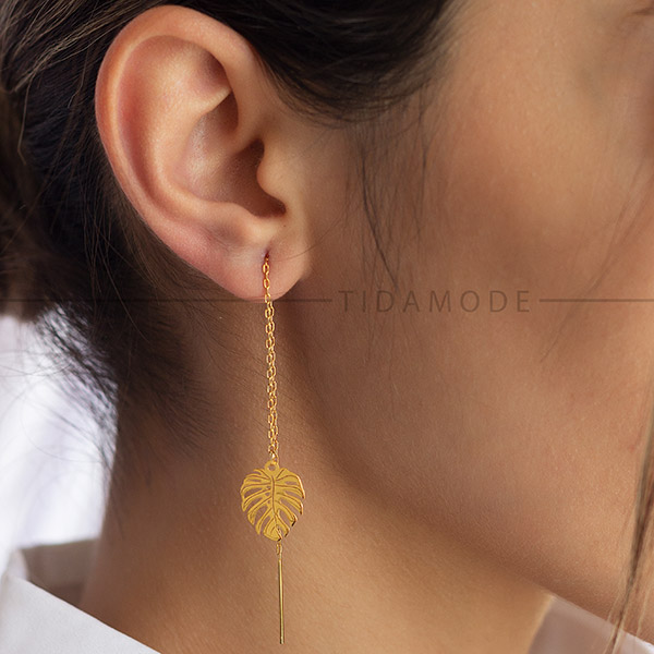 گوشواره طلا طرح برگ گوشواره طلا طرح برگ