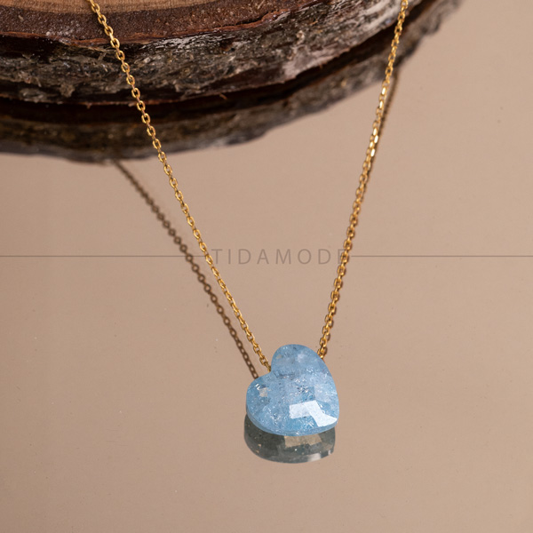 گردنبند طلا قلب سنگی گردنبند طلا قلب سنگی